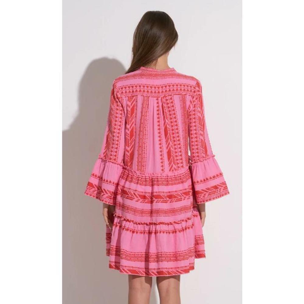 ELAN Charli Mini Dress Red Two Tone Print Small S - Picture 5 of 6